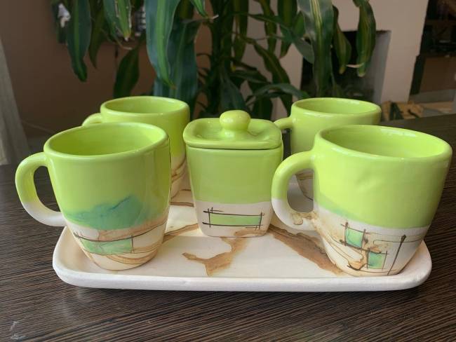 Luces Ceramica  Arte por amor - Set 4 tazas grandes de te +